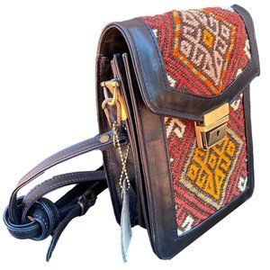 Vintage Turkish Kilim Crossbody Bag Tuck Lock Clasp/Key, CC Slots, New, Tags